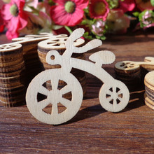 50pcs Wood Gift Tags,4.4x4.3cm Bike Shape Wooden Wedding Favor Tags, Price Label Party Hang Tags, Hemp String Included 2024 - buy cheap