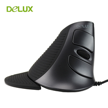 Delux m618 pc-mouse vertical ergonômico, com fio, usb 1600 dpi, 6 botões, para laptop 2024 - compre barato