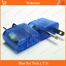 2pcs Blue AC 125V/250V 6A  ABS+PC+Brass 2Pin AS changeover plug/socket for travel CE,ROHS Free Shipping 2024 - buy cheap