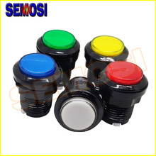 Botón redondo para Arcade, pulsador LED de 32mm, círculo negro, 12V, con microinterruptor para piezas de repuesto de Arcade 2024 - compra barato