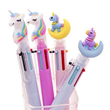 1 Pcs Cute Cartoon Unicorn Owl Pony Cat Claw Piggy 6 Color Ballpoint Pen Solid Color Ball Pens Writing Stationery Office School 2024 - buy cheap