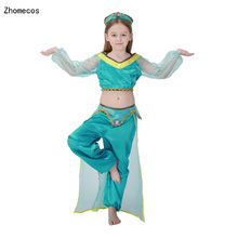 Princesa Jasmine para mujer, danza del vientre india, princesa árabe,  disfraz de Carnaval de Halloween, conjunto L