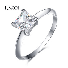 UMODE Trendy CZ Crystal Square Ring for Women Fashion Wedding Engagement Jewelry Anelli Donna Anillos Mujer Bijoux Femme AUR0404 2024 - buy cheap
