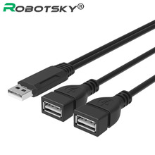 Double USB Extension A-Male To 2 A-Female Y Cable Power Adapter Converter USB2.0 Male to 2Dual USB Female Y Splitter Charger 2024 - купить недорого