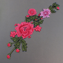 Flores aplique bordado de 45*5cm, patches para decoração de roupas, costura, acessórios de vestuário 2024 - compre barato