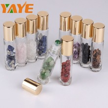 yaye 10ml Natural Semiprecious Stones Essential Oil Gemstone Roller Ball Bottles Clear Glass Healing Crystal Chips 10pcs 2024 - buy cheap