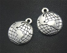 30 peças pingente berloque prata/bronze terra pingente diy colar pulseira achados a1768/a2281 2024 - compre barato
