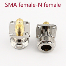 10 pcs-50 pcs RF adaptador N/SMA-KKF SMA fêmea para N fêmea quatro-buraco flange quadrado placa de 17.5*17.5 2024 - compre barato