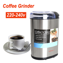 Moedor de grãos de café, moedor elétrico de aço inoxidável para uso doméstico e comercial, triturador pequeno, 220 v-240v, 200w 2024 - compre barato