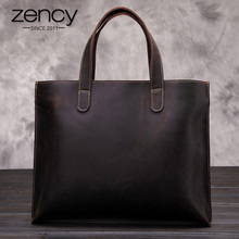 Vintage Genuine Leather Men Bag Business Totes Briefcase Portfolio Handbag Shoulder Messenger Men's Travel Laptop Bag For Male 2024 - buy cheap