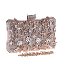 2021 Women Hollow Out Evening Clutch Bags Handmade Diamond Wedding Wallets With Chain Party Dinner Bags Drop Shipping  MN1345 2024 - buy cheap