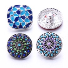 Boom Life 2019 New 10pcs/lot Bohemia Styles Metal Charms 18mm Snap Button Jewelry For Snaps Bracelet DIY Snap Jewelry 2024 - buy cheap