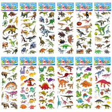 Adesivos de dinossauro 3d para crianças, 12 folhas/conjunto, brinquedos, decoração de parede da casa, álbum de recortes, caderno, rótulo de diário para crianças 2024 - compre barato