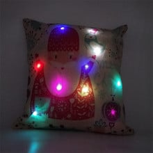 Cute Santa Claus Christmas Home Decorative Cushion Cover LED Colorful Light Throw Pillow Case Sofa Car Seat Cushions New Year 2024 - buy cheap