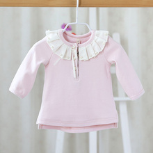 New 2018 spring and autumn infant baby girls children lace shirt  long-sleeved T-shirt round neck T-shirt Tees Tops 2024 - buy cheap