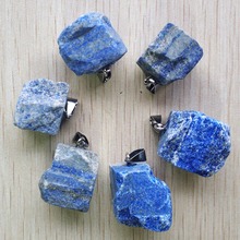 2019 New fashion good quality natural lapis lazuli Irregular pendants for jewelry Accessories making 6pcs/lot Wholesale free 2024 - buy cheap