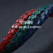 RUIMO-cordón redondo de cuero para fabricación de joyas, accesorios de pulsera de cuero mate, estilo Retro, rojo, verde oscuro, azul marino, 5mm 2024 - compra barato