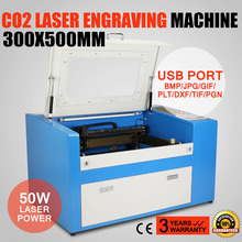 Máquina de gravação a laser co2 freeshipping 50w 3d co2 gravador a laser máquina 30*50cm 2024 - compre barato