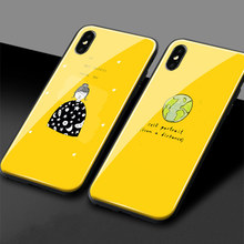 Capa para telefone com vidro temperado, amarelo, citações, arte, memes, silicone macio, iphone 6, 6s, 7, 8 plus x, xr, xs, 11 pro, max, 2024 - compre barato