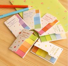 Nova venda Quente Bonito Rainbow Color placas de memo Sticky Notes Almofadas de Memorando pegajosas bookmark Escritório escolar papeleria 2024 - compre barato