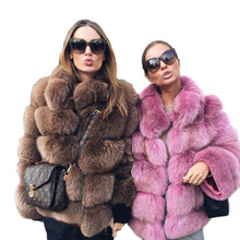 2019 Autumn Winter Women Faux Fox Fur Coat Fashion Standing collar Thicken Fur Jacket Plus size Female Short Fox Fur Coats H658 2024 - buy cheap