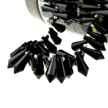 Wholesale 50pcs/lot 8*20mm Black Tear Drop Glass Beads Cute Crystal Faceted Beads For Jewelry Making Bracelet Craft DIY Beads 2024 - buy cheap
