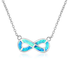 Blue Fire Opal Stone Letter Necklaces For Women BRC17111903 2024 - buy cheap