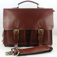 Wholesale Luxury Men's Genuine Leather Briefcase Men briefcase Leather laptop bag portfolio male office bag tote Handbag  M098 2024 - buy cheap