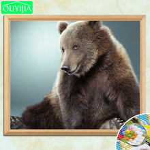 OUYIJIA Brown Bear Sitting On The Ground 5D DIY Diamond Painting Full Square Diamond Embroidery Sale Rhinestones Mosaic Painting 2024 - buy cheap