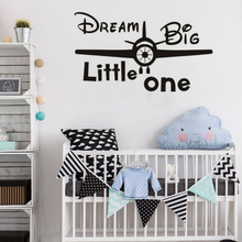 Stickers for Kids Boys Room Sticker Dream Big Little One Airplane Wall Sticker Personalized Wall Stickers LX275 2024 - buy cheap