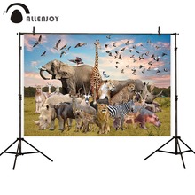 Allenjoy-fófone de fundo para crianças, animais selvagens, zoológico, safari, natureza, elefante, leões, plano de fundo, fotochamada, estande 2024 - compre barato