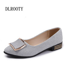 Women Flats Shoes Loafers Woman Summer Fashion Pointed Toe Metal Decoration Sweet Flat Casual Shallow Solid Slip-On Comfortable 2024 - buy cheap