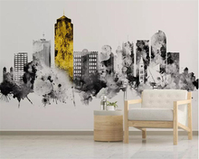 Beibehand-papel de parede personalizado, adesivo nórdico moderno, tinta abstrata, cidade, arquitetura, fundo, decoração de casa 2024 - compre barato