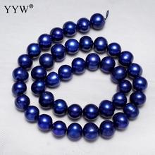 9-10mm Dark Blue Cultured Potato Freshwater Pearl Natural Stone Beads for DIY Necklace Bracelets Jewelry Making Loose Strand 15" 2024 - buy cheap