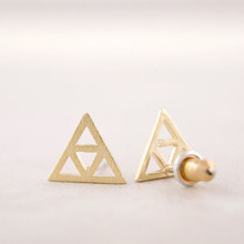 Wholesale 10 Pairs Fashion Two Triangles Combination Stud Earrings Geometric Earing For Women Free Shipping 2024 - buy cheap