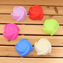 6 unids/lote 7 CM/5 CM Rosa forma reutilizable cupcakes Liners cupcakes decoraciones silicona tazas para hornear 2024 - compra barato