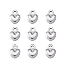 PandaHall 20pc 6x4x2mm 304 Acero inoxidable amuletos de Metal en forma de corazón colgante pequeño para la fabricación de la joyería DIY pulsera resultados de collar 2024 - compra barato