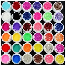 Hot 36 Pcs Mix Color Pure Glitter Hexagon Sheet UV Builder Gel for Nail Art Tip Set 2024 - buy cheap