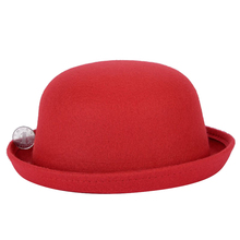 2018 Fashion Winter Hat  For Woman Vintage Adult Lady Cute Children  Trendy Wool Felt Bowler Hats For Girl And Boy 2024 - buy cheap