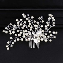 Fashion Simulated Pearl Women Comb for Hair Crystal Bridal Hair Combs Ornaments Wedding Hairwear Hair Jewelry Accessories JL 2024 - buy cheap