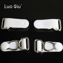 Luo Qiu 100 pcs 1.2cm Silver Metal+white PP Garter clip Garment clips Clothing accessories Sewing Supplies 2024 - buy cheap