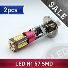 2шт H1 57smd 4014 Яркий Авто ходовой светильник 6000K белый светодиодный светильник для вождения головной светильник Светодиодная противотуманная фара DC12V GLOWTEC 2024 - купить недорого