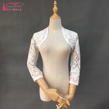 Long Sleeves Lace Wedding Jackets Elegant Country Style Bridal Boleros Ivory Color S M L  Wrap 2024 - buy cheap