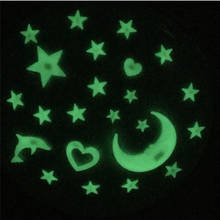 3D dimensio 8 см светящиеся Звездные наклейки флуоресцентная Луна украшение дома для детей подарок с героями мультфильмов Оригинальное украшение 2024 - купить недорого