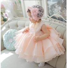 Infant Flower Girl Gowns layered Tulle Beaded Dresses For Girl Party Princess Girl Clothes For 1 Years Birthday Baptism Dresses 2024 - buy cheap