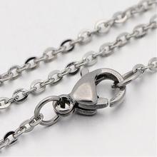 Collares de cadena cruzada de acero inoxidable 304, cierres de garra de langosta para fabricación de collares, 17,7 "(45cm), 1,5mm 2024 - compra barato