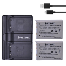 Bateria batmax 2 peças carregador usb, para nikon coolpix p530 p520 p510 p100 p500 p5100 p5000 p6000 p90 p80 2024 - compre barato