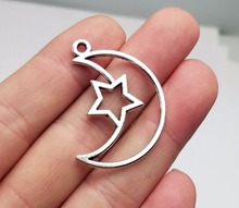 15pcs/lot--24x35mm, Antique silver plated star moon charms,DIY supplies, Jewelry accessories 2024 - buy cheap