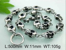 Best Price 105g Men's Gothic Jewelry 316L Stainless Steel Bling Skull Biker Necklace Chain 11mm wide 2024 - buy cheap