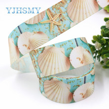 YJHSMY G-18925-1200,10 yards,25 mm Ocean series conch shell Ribbons Thermal transfer Printed grosgrain,Gift wrapping DIY 2024 - buy cheap